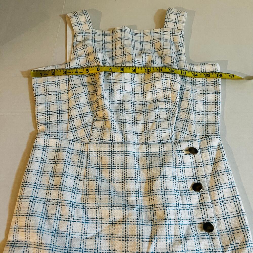 Ann Raylor Plaid High Square Neck Sleeveless Sheath Dress Size 0 Petite NWT - Picture 7 of 9
